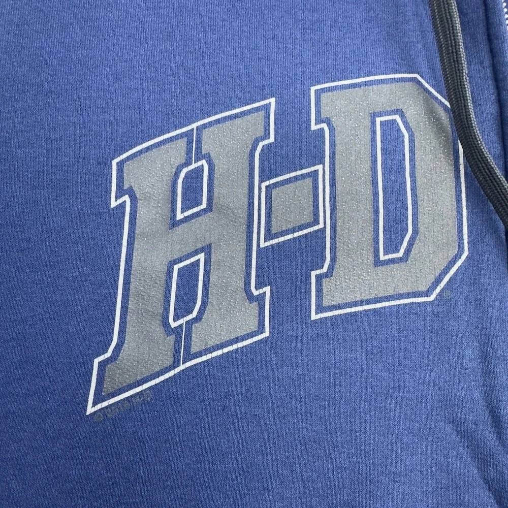 Harley-Davidson Zip Up Hoodie Mens Large Blue Pocono Mountain Graphic Sweatshirt